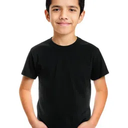 VSNAZ Kids Cotton Black Solid T-shirt-picture-11