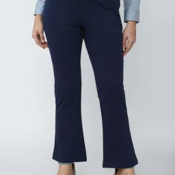 Van Heusen Navy Mid Rise Trousers image 1