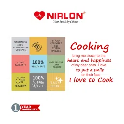 Nirlon Non-Stick Red Aluminium Dishwasher Safe Fry Pan & Deep Kadai Cookware Combo Set 2.6mm image 5