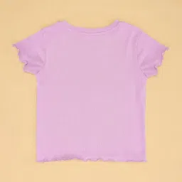 Pantaloons Junior Girls Pastel Lilac Regular Fit T-Shirt image 2