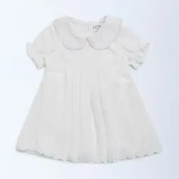 HOP Baby By Westside White Embroidered Cotton A-Line Dress-picture-12