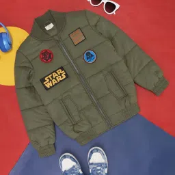 Pantaloons Junior Olive Applique Full Sleeves Jacket image 1