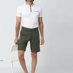 Van Heusen Green Regular Fit Checks Shorts image 5