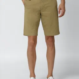 Van Heusen Khaki Cotton Regular Fit Shorts image 1