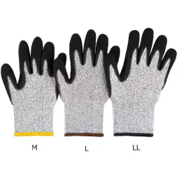 AS ONE Aztool Cut Resistant Sandy Coat Gloves L Size High-Strength Pe & Nitrile (Pack of 1 Pair) image 2