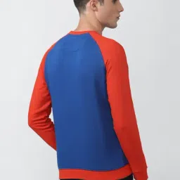 Van Heusen Blue & Red Slim Fit Colour-Block SweatShirt image 2