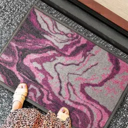 Bianca Pink & Grey Nylon Abstract Door Mat (Medium) image 2