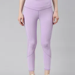 Enamor Purple Self Pattern Sports Leggings image 1