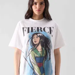 The Souled Store White Cotton Printed T-Shirt image 1