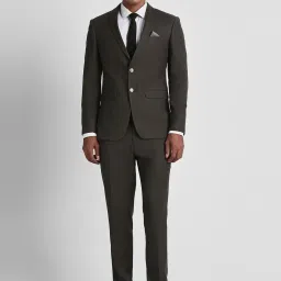 Peter England Elite Grey Slim Fit Two Piece Suit image 1
