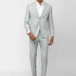 Peter England Elite Light Grey Slim Fit Two Piece Suit image 1