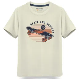 HELLCAT Kids Off White PrintedT-Shirt image 1
