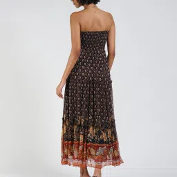 Label Ritu Kumar Black Floral Print Maxi Dress image 2