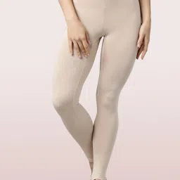 Enamor Beige Mid Rise Leggings image 1