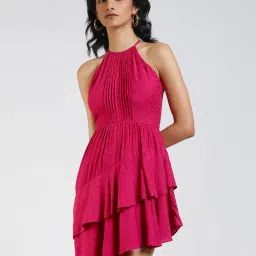 Label Ritu Kumar Dark Pink High-Low Dress image 1