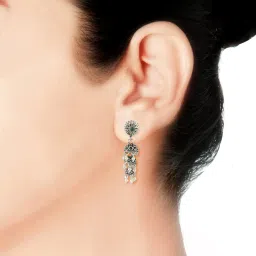 Taraash Floral 92.5 Sterling Silver Earrings image 3