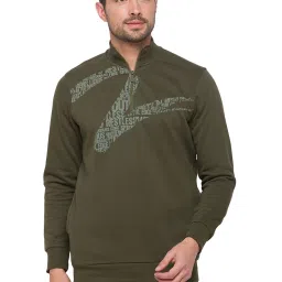 Spykar Green High Neck Sweatshirt image 1