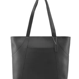 Fastrack Black Faux Leather Solid Tote Handbag image 2