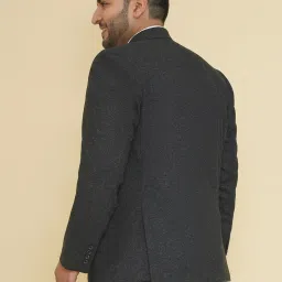 John Pride Black Regular Fit Texture Blazer image 2
