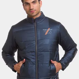 Being Human Navy Regular Fit Quilted Quilted Jackets image 1
