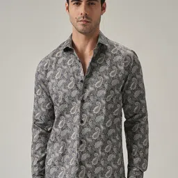 Banana Club Men Cotton Classic Slim Fit Floral Printed Casual Shirt-picture-11