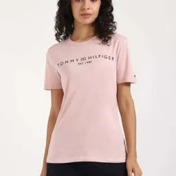 Tommy Hilfiger Pink Cotton Solid T-Shirt-picture-32