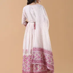 showoffff SHOWOFF White Cotton Embroidery Kurta With Dupatta image 2