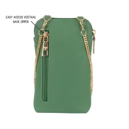 Baggit Camily Green PU Solid Mobile Pouch image 2