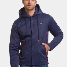 Being Human Navy Regular Fit Quilted Hooded Jackets image 1