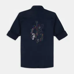 Charchit Boys Navy Comfort Fit Cotton Shirt image 2