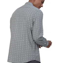 Turtle Grey Cotton Slim Fit Printed Shirt image 2