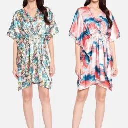 Secrets By ZeroKaata Multicolored Printed Kaftan - Pack Of 2-picture-13