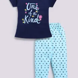 Todd N Teen Kids Blue Cotton Printed T-Shirts & Pajamas Set-image-91
