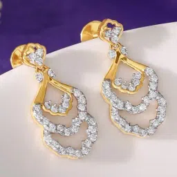 GIVA Lab Grown Diamond 18k (750) Gold Earrings for Women-picture-19