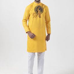DEVOILER Men Ethnic Motifs Printed Regular Kurta with Pyjamas-picture-1
