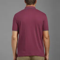 Louis Philippe Maroon Cotton Slim Fit Polo T-Shirt image 2