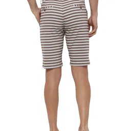 Louis Philippe Brown Cotton Slim Fit Striped Shorts image 2