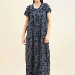 Sweet Dreams Navy Geometric Print Nighty-image-0