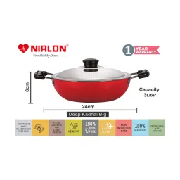 Nirlon Non-Stick Red Aluminium Non-Toxic Kitchenware Set image 3