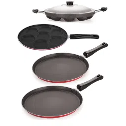 Nirlon Non-Stick Red Aluminium Gas Compatible Cookware Combo Set image 1