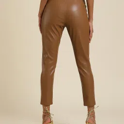 Label Ritu Kumar Brown Skinny Fit Mid Rise Jeggings image 2