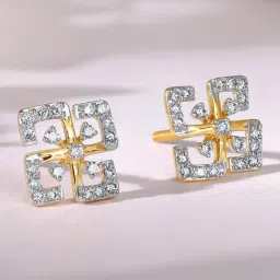 GIVA Lab Grown Diamond 18k (750) Gold Earrings for Women-picture-42