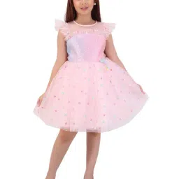 Cutecumber Girls Pink Regular Fit Party Dress-picture-10