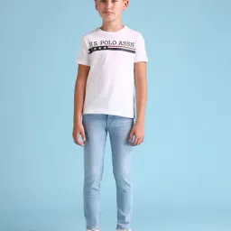 U.S. Polo Assn. Boys White Cotton Printed T-shirts-picture-18