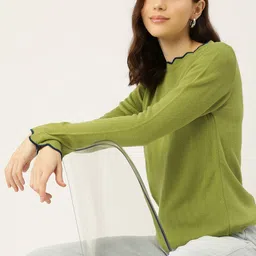 DressBerry Women Solid Acrylic Pullover-image-7