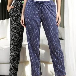 Kryptic Grey & Black Cotton Relaxed Fit Printed Lounge Pant - Pack of 2-picture-14