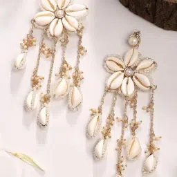 Karatcart Gold-Tone Plated White Earrings for Women-image-64