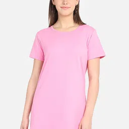 PROTEENS Women Pink Solid Boat Neck T-shirt-picture-21