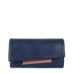 THE CLOWNFISH Gracy Navy Blue Solid Envelope Clutch image 1