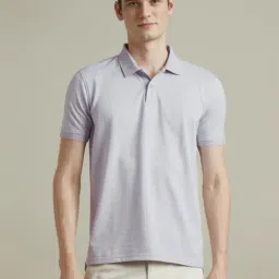 Louis Philippe Purple Regular Fit Printed Polo T-Shirt-picture-40